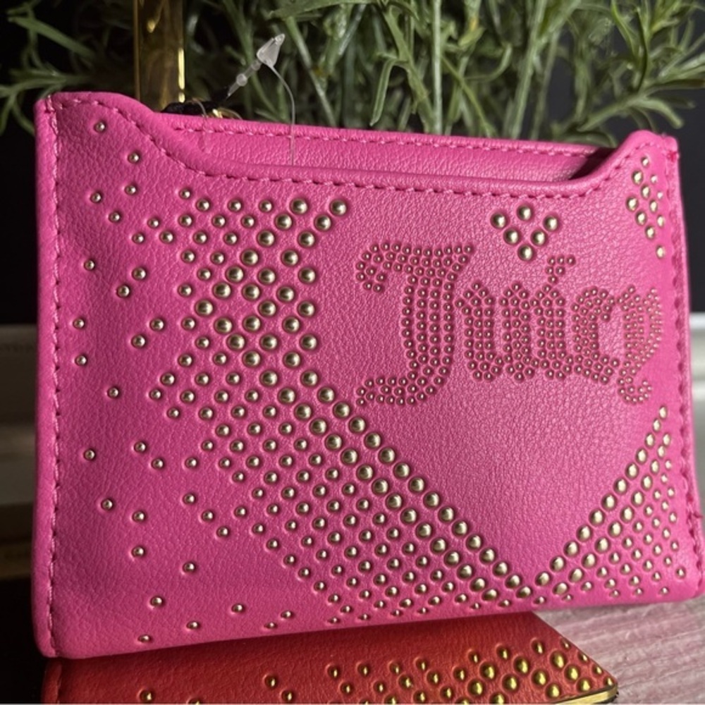 Juicy Couture Lovely Day Bifold Wallet Juicy Pink Studded Heart NWT